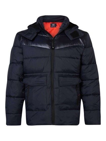 photo of padded jacket in dark navy color
