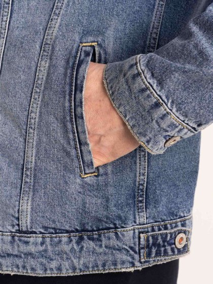 φωτογραφία denim jacket κάτω τσέπη